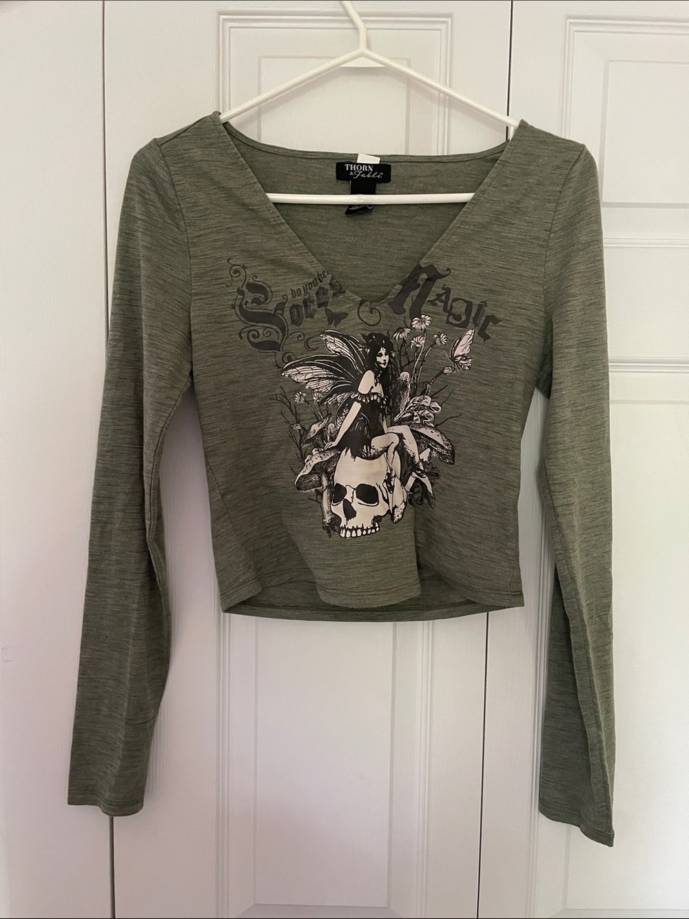 Thorn & Fable fairy grunge y2k fitted cropped long sleeve
